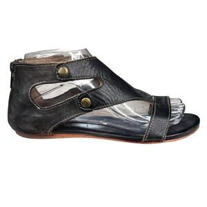 Bed Stu Women’s Soto Brown Distresed Back Zip Sandal Size US 7